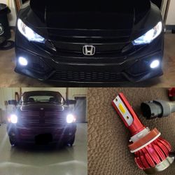 H11/H8/H9 LED Headlight Bulbs, 6500K Fog Lights Car Bulb, 12000Lm DRL or Low Beam, Halogen Replacement Headlight with Fan 