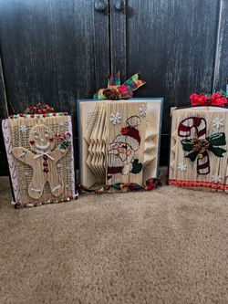 Hand Folded Book Art Christmas Theme