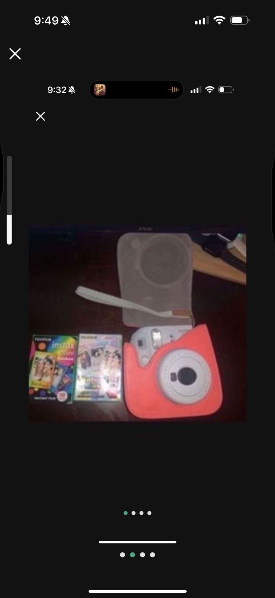 Fujifilm Instax Mini 9 Smokey White With Film Expired & Case & BOX IT CAME IN