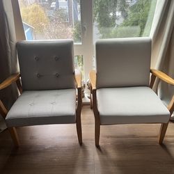 Pair of Christopher Knight MCM Club Chairs + Blankets Set Two