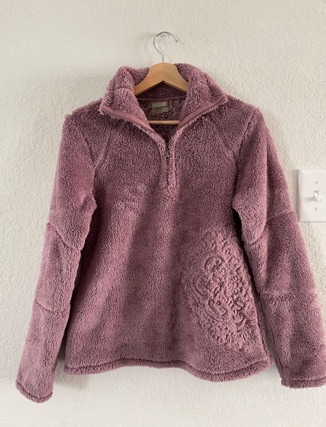 Athleta Furry Half-Zip Sweater Sherpa