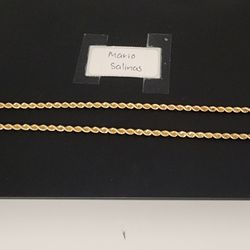 14k solid gold silk rope chain