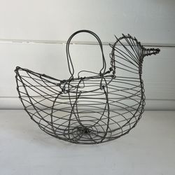 Vintage Chicken Wire Egg Basket 