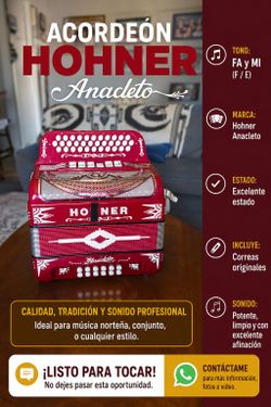 Se Vende Acordeon Hohner Anacleto Fa/Mi