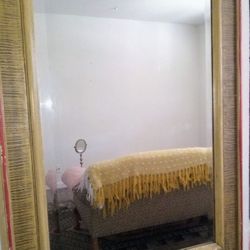 Gold Mirror W Red Trim