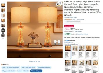 Table Lamps Set of 2