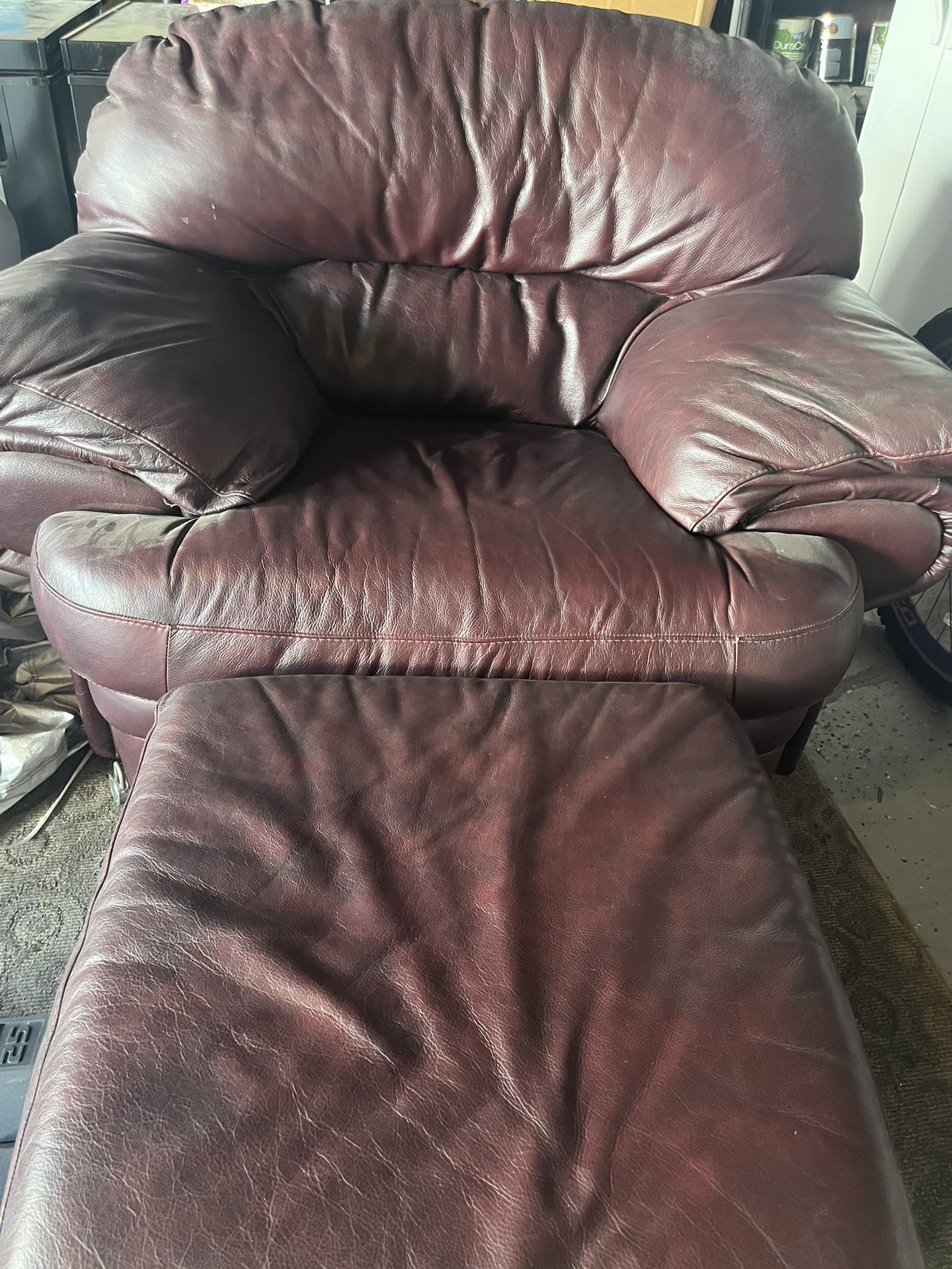 Leather Chair & Ottoman