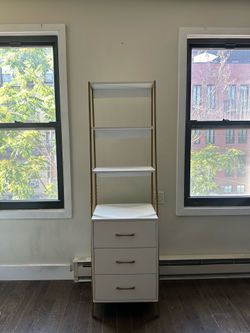 4-tier bookshelf with drawers