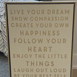 “Live Your Dream" Framed Canvas ($25) - Like New!