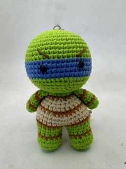 Homemade Crotchet TMNT Yarn Amiguri Keychains