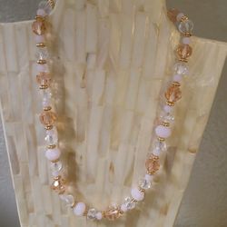 1976 Liz Claiborne Rose Pink Necklace 