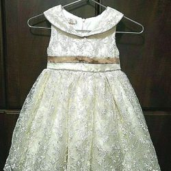 Girls' Ivory Satin and Lace Formal/Party Dress Size 3-4