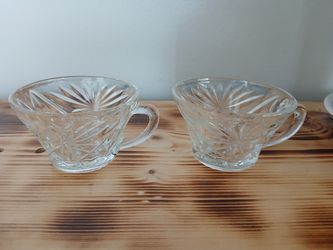 ANTIQUE Pair of Cut Glass Punch Cups AH