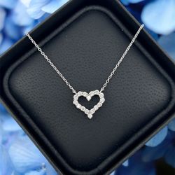 Heart Shape Pendant In 14k White Gold