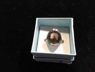 925 smoky topaz ring