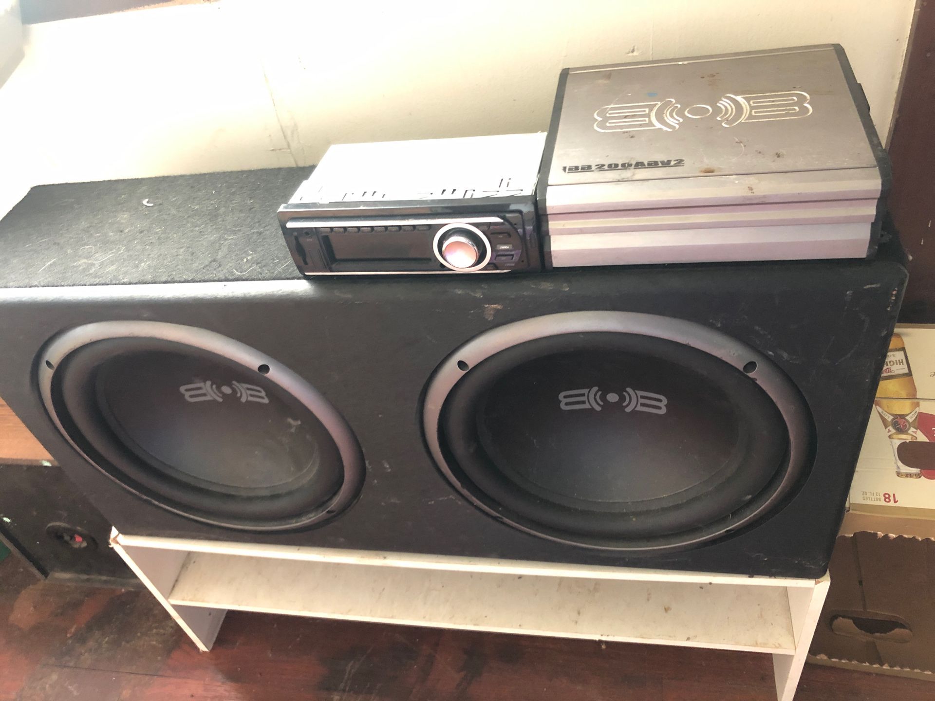 12 in subwoofers in brand new box, with matching amp