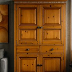 Solid wood TV Unit With Drawers And Shelves