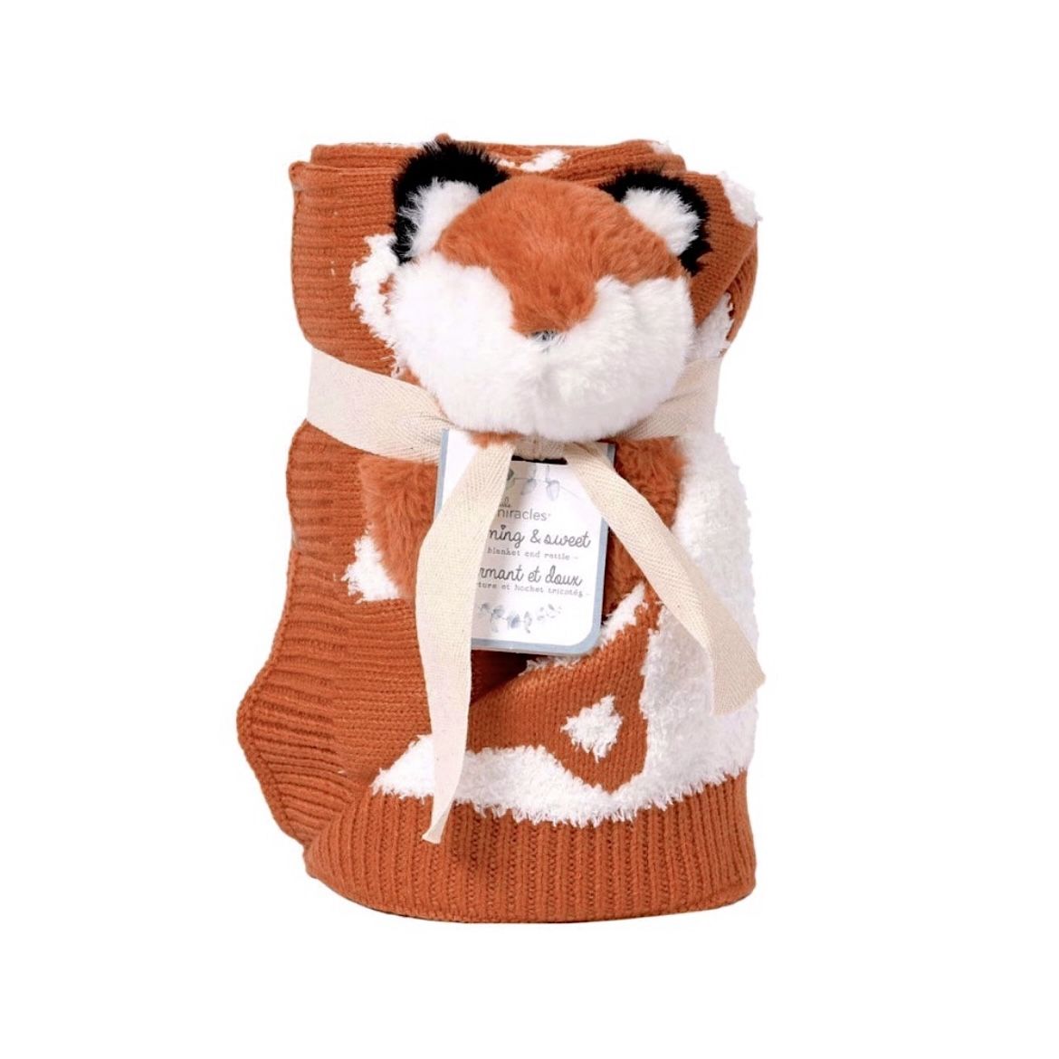 Little Miracles - Knit Blanket and Rattle Set (Fox)