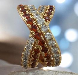 Gold Crossover Ring SZ 6