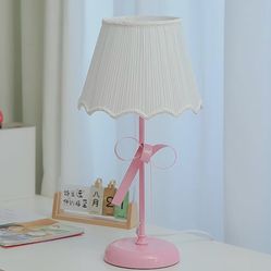 Cute Bow Desk Lamp with White Fabric Shade - new