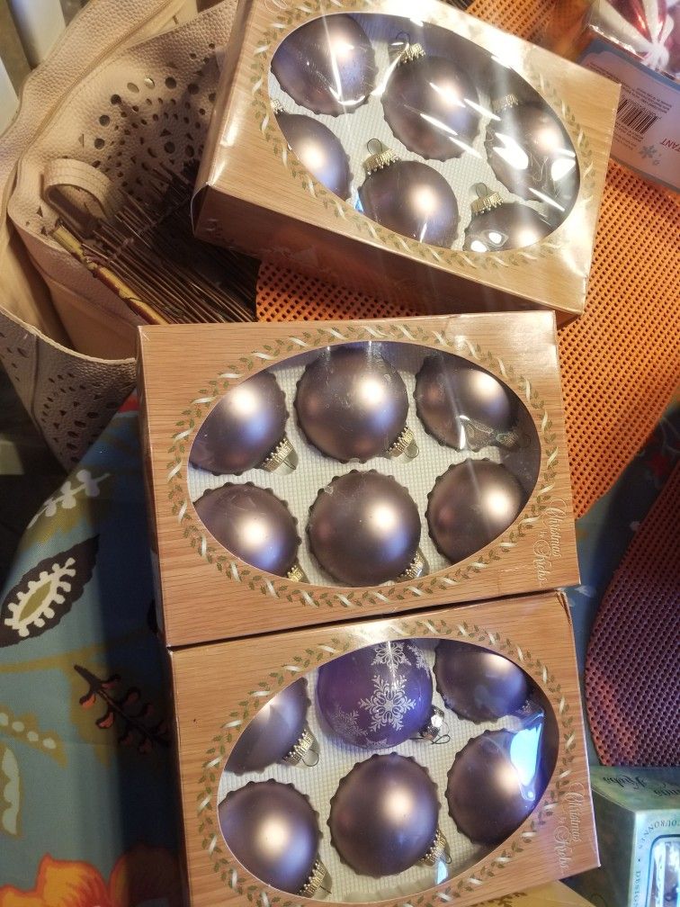 Clearing In Laws. Christmas Ornaments Purple. All For $50