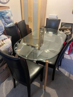 NEED GONE THIS WEEK- Beautiful Glass Dining Table & Chairs