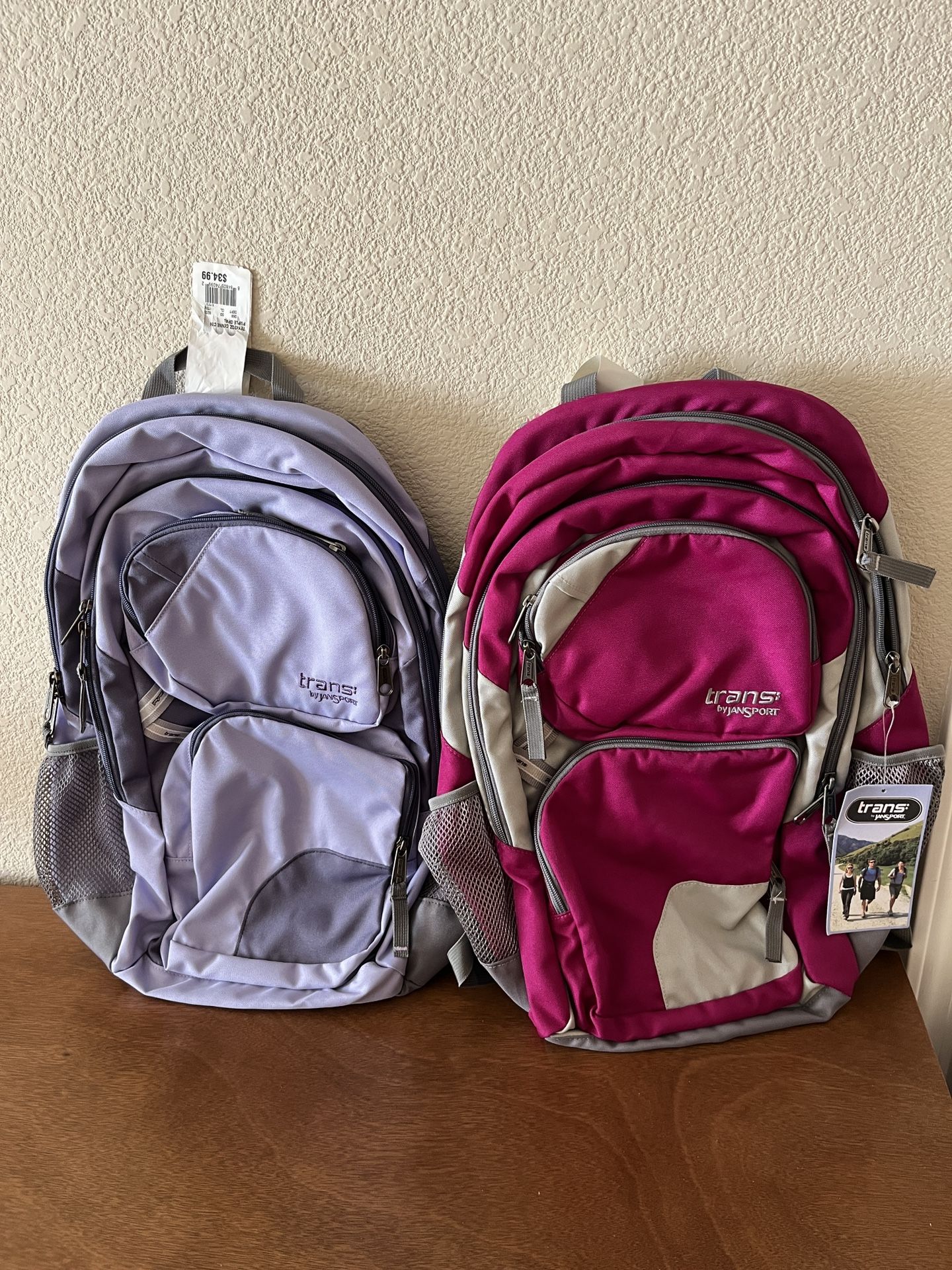 New Set of 2 Trans by Jansport Backpacks