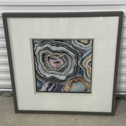 Large Framed Geode Abstract Wall Art