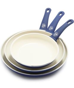 3 Ceramic Nostick pans.  8," 10," and 12."  Box never opened.