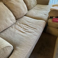 Pull Out Bed Sofa & Oversized Chair & Ottoman 