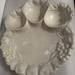 Vintage Large Italian Ceramic Divided Serving Platter -Reduced Again 