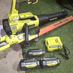 40v Ryobi Trimmer And Blower