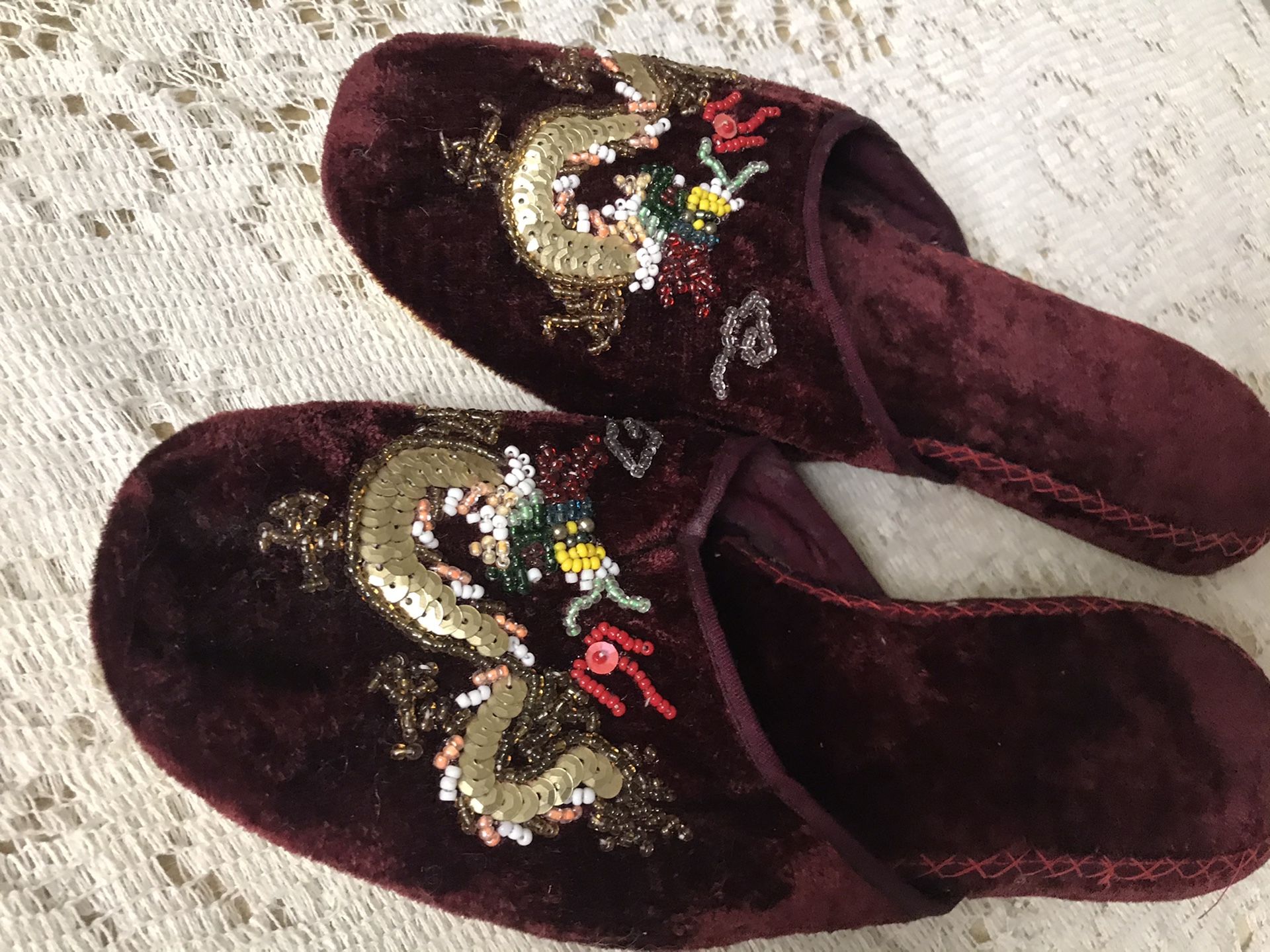 Exquisite oriental slippers
