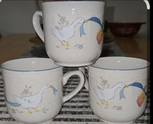 Vintage 1980s International China "Marmalade" Goose Mugs (Set of 3)