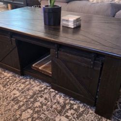 Wood Coffee Table And Side Table Farmhouse Style