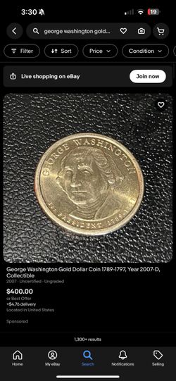 1(contact info removed) George Washington gold dollar 