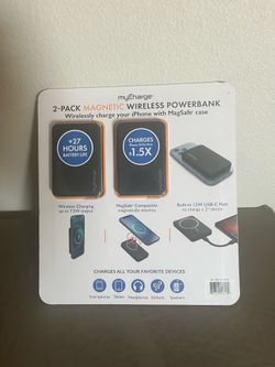 New 2-pack of myCharge Magnetic Wireless Powerbank, Ultra-Thin and Compact