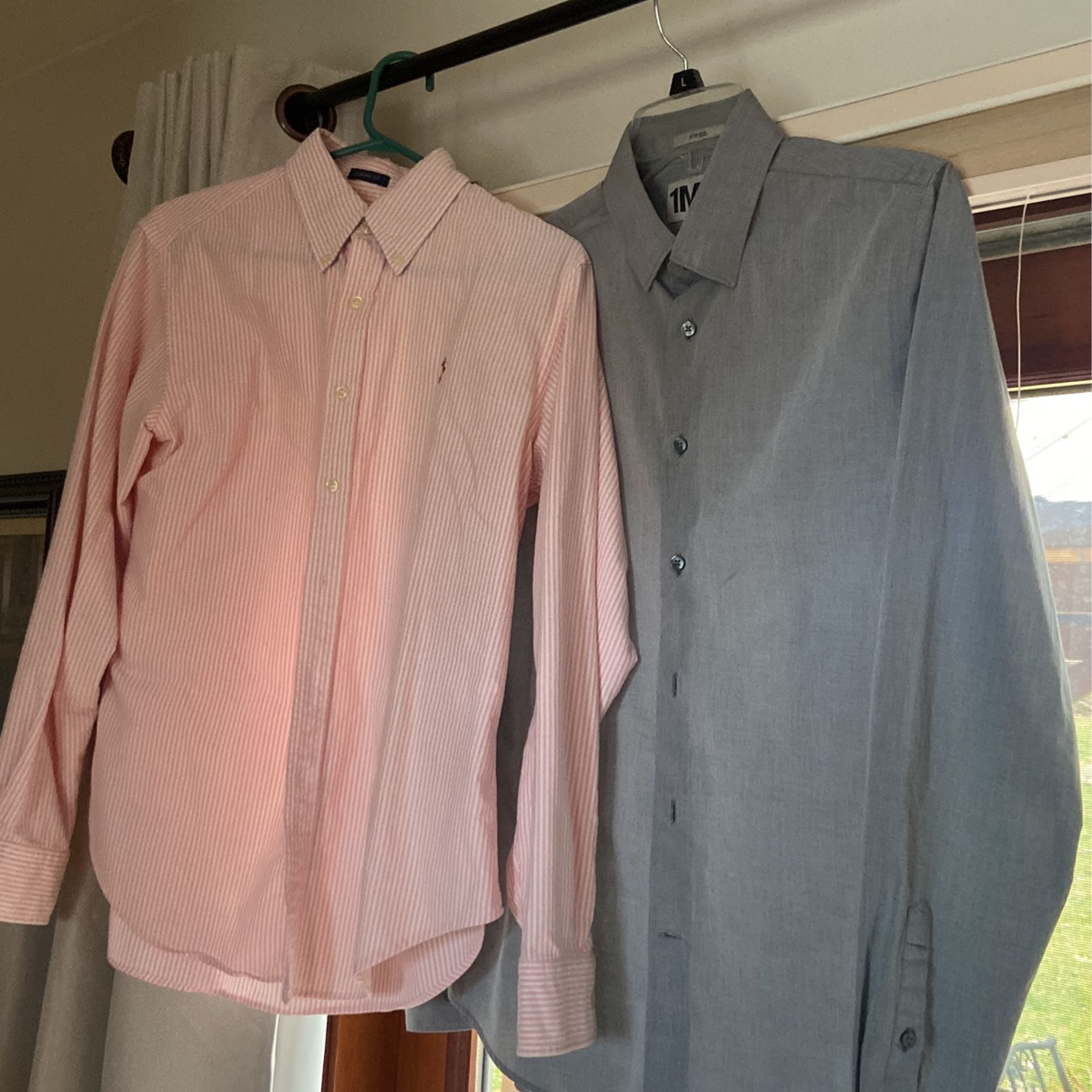 2 Boys Button Down Dress Shirts.  Size 12/14