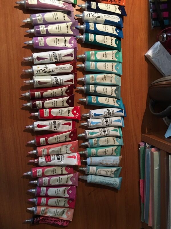 54 Artex Roll-On Decoration Paint and 14 Vogart Decorate&Embroider Ball Point Paint Tubes and 3 Embroider With Paint deco-write Smooth Nylon Tip Pain