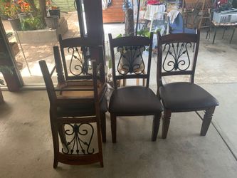 4 wooden chairs