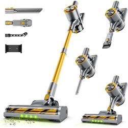 Cordless Stick Vacuum Cleaner - 45KPA Powerful Suction Vacuum with 45 Min Runtime,Detachable Battery,Anti-Tangle&1.5L Dust Cup,8 in 1 Vacuum Cleaner f