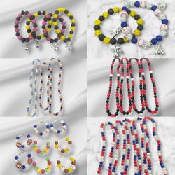 Baseball Necklace Bracelets Earrings 