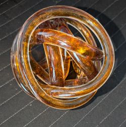 Blown Amber Glass Infinity Knot