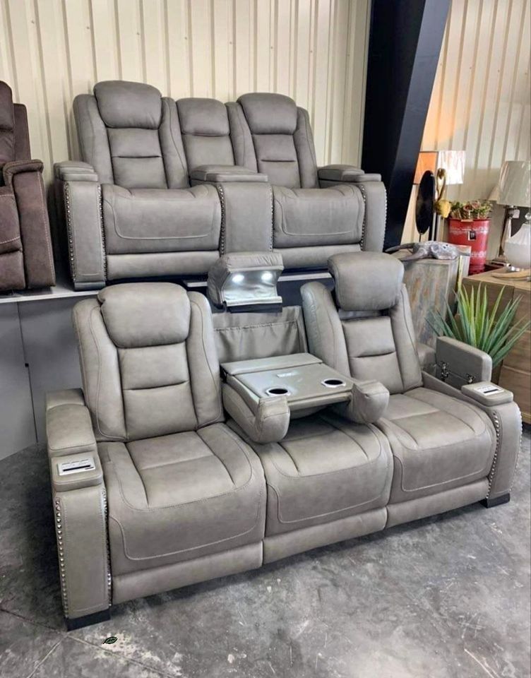 New ⭕$30 Down Payment Finance ▪️⭕▪️Backtrack Power Gray Living Room Set ▪️# Sofa # Loveseat # Couch # Living Room Set Options Available