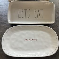 Rae Dunn Let's Eat & Stars & Stripes Platters- Williamsfield and Higley