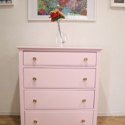 Pink Wooden Vertical Dresser