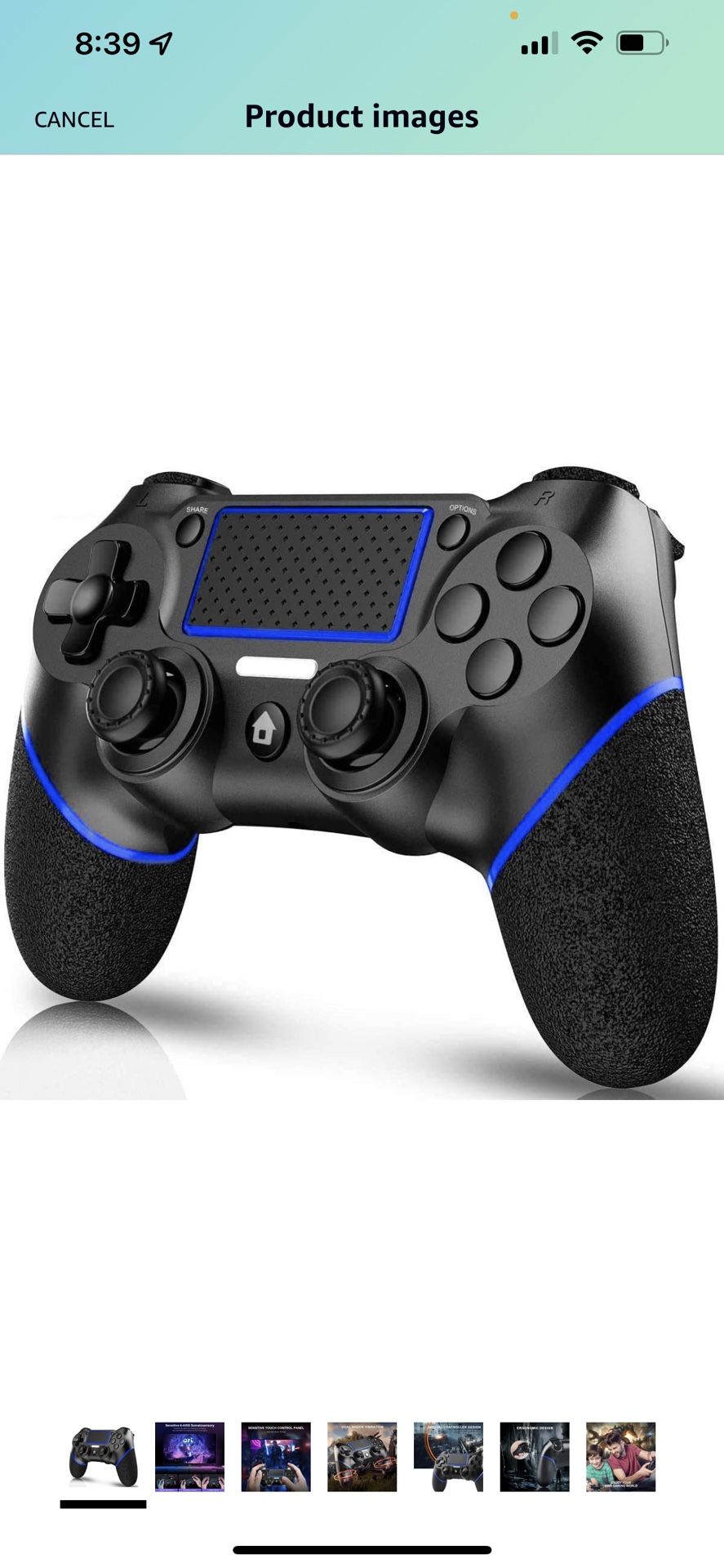 TUTUO Wireless Game Controller Compatible with PS4/ Slim/Pro, Bluetooth Gaming Gamepad Remote Joysticks with Gyro/Vibration/Touch Panel/LED Indicator/