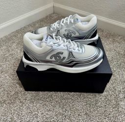Chanel CC Logo Sneaker “Silver & White”