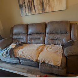 Two recliner electric couch