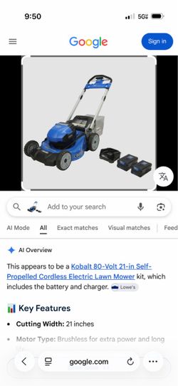 New open box 80 max Kobalt lawn mower